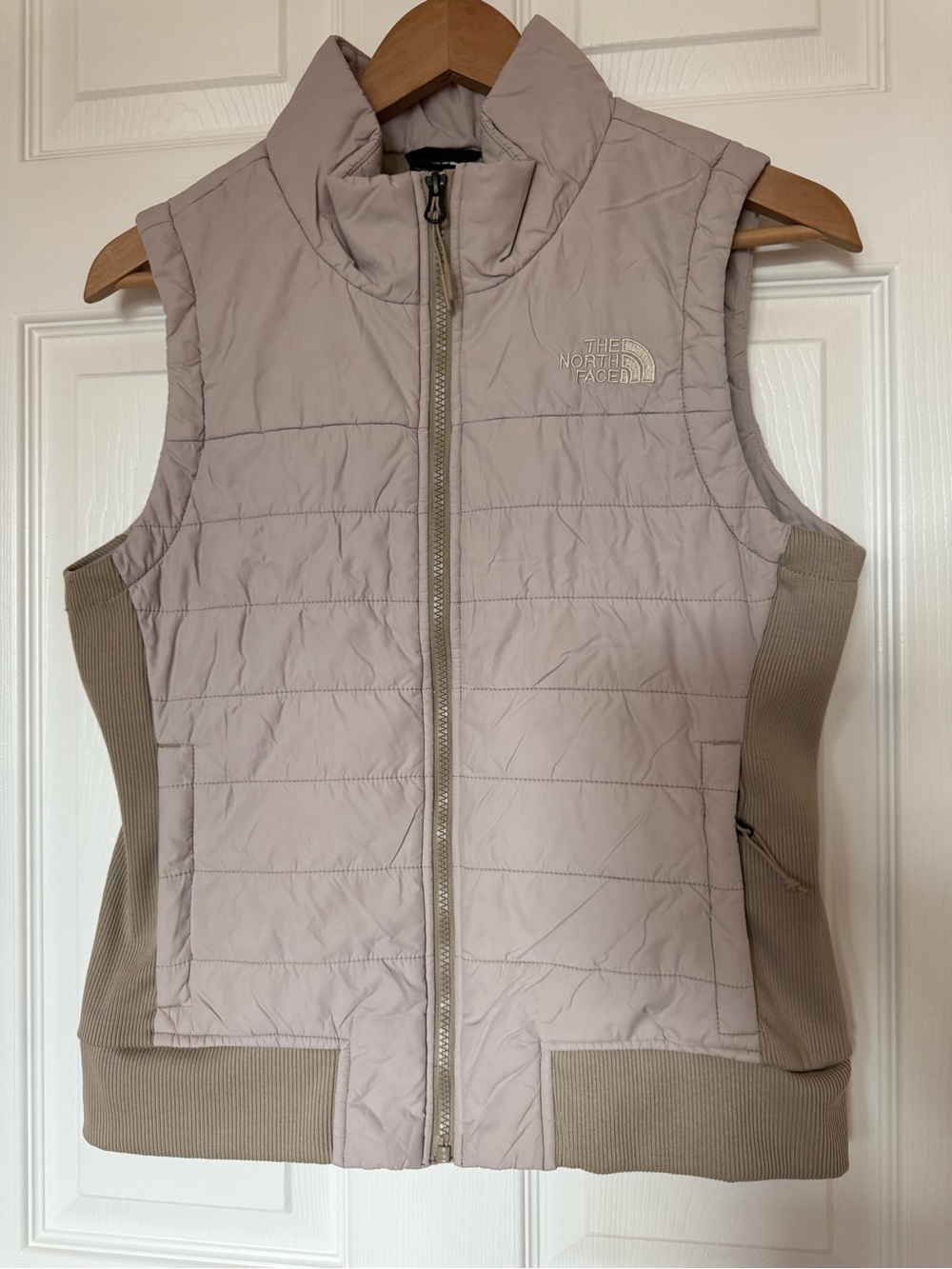 The North Face Women's Quilted Vest in Light Taupe and Beige